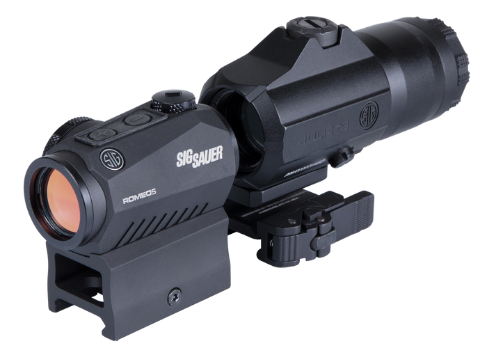 Sig Sauer Electro-Optics SORJ53101 Romeo5 and Juliet3 Combo Kit Black 1x/3x 24 mm/24 mm 2 MOA Red Dot