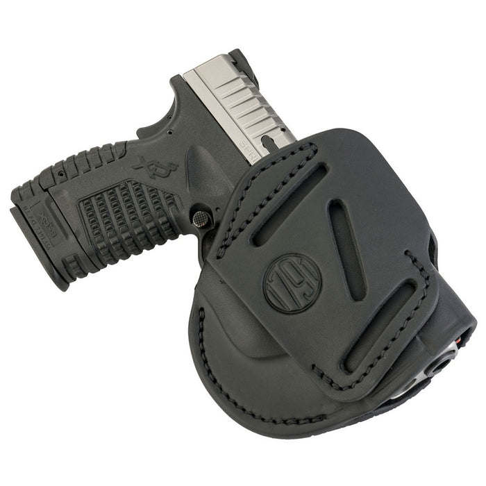 1791 Gunleather 3WH4SBLA 3-Way IWB/OWB Size 04 Stealth Black Leather Belt Loop Fits Walther PPS Fits Taurus G2C Fits Springfield XD/XDS Ambidextrous Hand