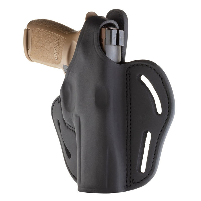 1791 Gunleather BHX5SBLR BHX OWB 05 Stealth Black Leather Belt Slide Fits Sig P320/Ruger Security-9