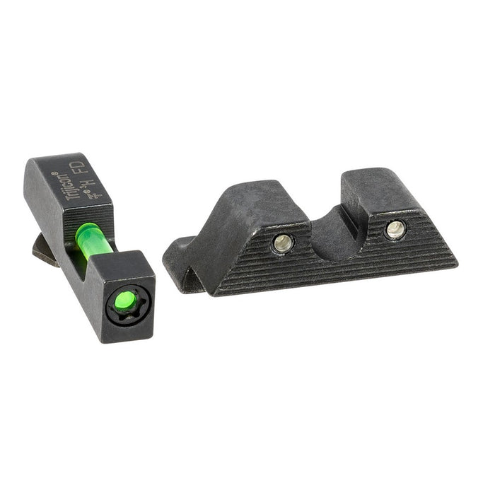Trijicon 601102 DI Night Sight Set- Glock Standard Frame Black | Green Tritium/Fiber Optic Front Sight Black Outline Front Sight Green Tritium Black Outline Rear Sight