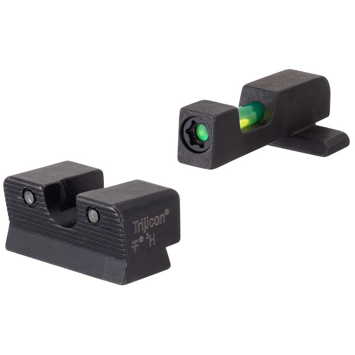Trijicon 601118 DI Night Sight Set-for Springfield Armory XD-S, XD-E Black | Green Tritium/Fiber Optic Front Sight Black Outline Front Sight Green Tritium Black Outline Rear Sight