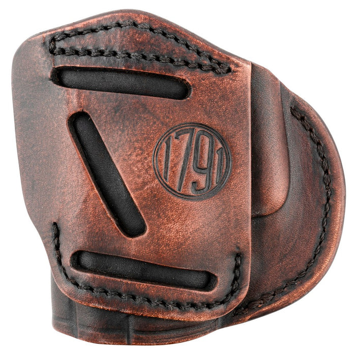 1791 Gunleather 4WH4VTGR 4-Way IWB/OWB 04 Vintage Leather Belt Clip Compatible w/Springfield XDS/Springfield XD/Glock 26/S&W M&P Shield Plus