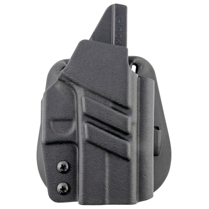 1791 Gunleather TACPDHOWBG43XMOSBLKR Tactical Kydex OWB Black Kydex Paddle Compatible w/Glock 43/43X/43X MOS Right Hand