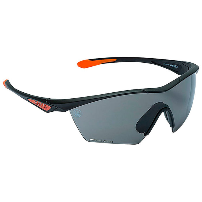 Beretta USA OC031A23540959UNI Clash Shooting Glasses Fume Lens Black with Orange Accents Frame