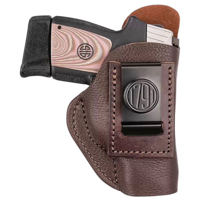 1791 Gunleather FCD3BRWL Fair Chase IWB Size 03 Classic Brown Deer Hide Belt Clip Compatible w/Ruger LC9/Glock 42/43/43X Left Hand