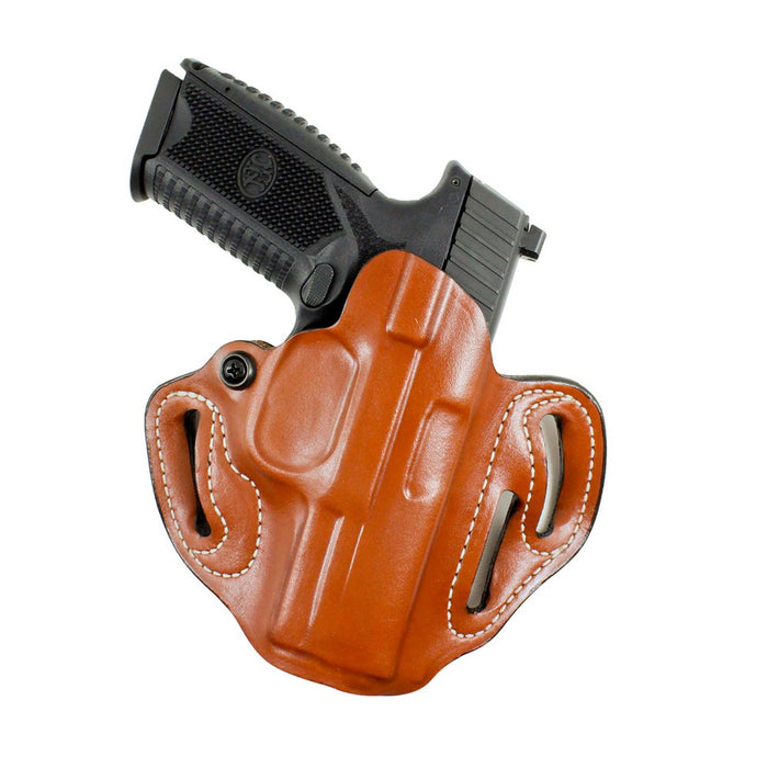 DeSantis Gunhide 002TA7WZ0 Speed Scabbard OWB Tan Leather Belt Slide Fits Springfield Prodigy w/wo Red Dot Fits 4.25