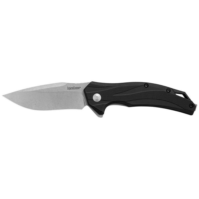 Kershaw 1645 Lateral Full Size Folding Drop Point w/Recurve Plain Stonewashed 8Cr13MoV SS Blade, Gray Textured Glass-Filled Nylon Handle Includes Pocket Clip