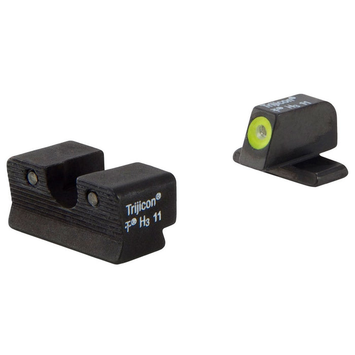 Trijicon 600751 HD Night Sights- Springfield XD-S, XD-E Black | Green Tritium Yellow Outline Front Sight Green Tritium Black Outline Rear Sight