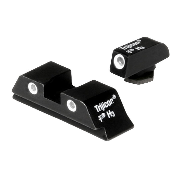 Trijicon 600210 Bright & Tough Night Sights- Glock Standard Frames Black | Green Tritium White Outline Front Sight Green Tritium White Outline Rear Sight