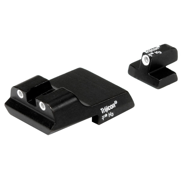 Trijicon 600437 Bright & Tough Night Sights- Smith & Wesson 1911 Black | Green Tritium White Outline Front Sight Green Tritium White Outline Rear Sight