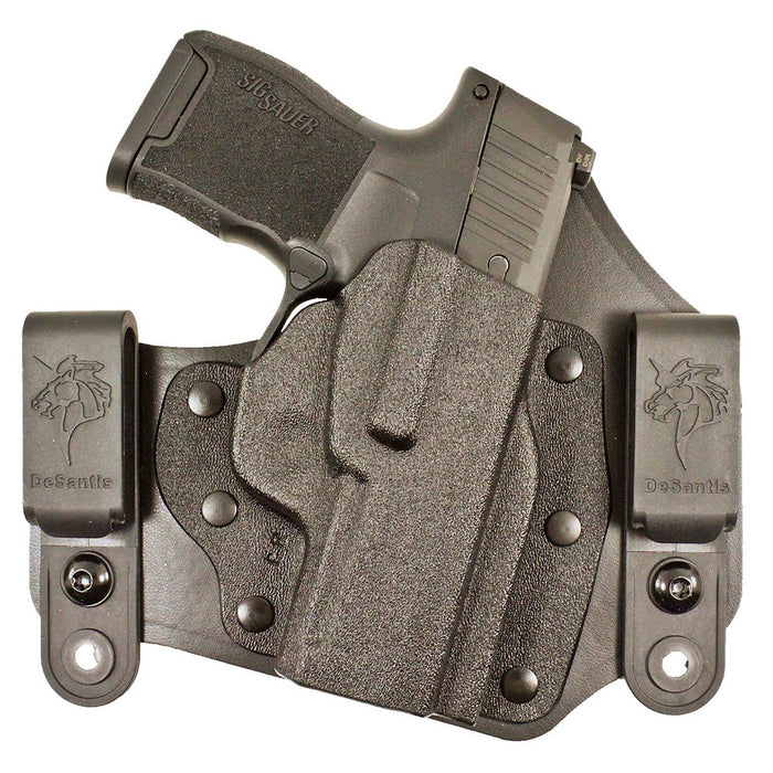 DeSantis Gunhide 105KAY8Z0 Intruder IWB/OWB Black Leather Belt Clip Fits Glock 42 Right Hand