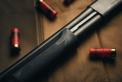 Hogue 08712 OverMolded Combo Kit Black Synthetic with Forend for Remington 870