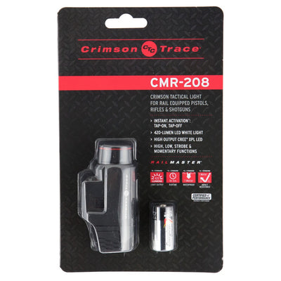 Crimson Trace 0182401 CMR-208 Universal Tactical Light Rail Master Black Anodized 110/420 Lumens White LED Light