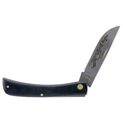 Case 00092 Sod Buster  3.70" Folding Skinner Plain Etched As-Ground Tru-Sharp SS Blade/Smooth Black Synthetic Handle