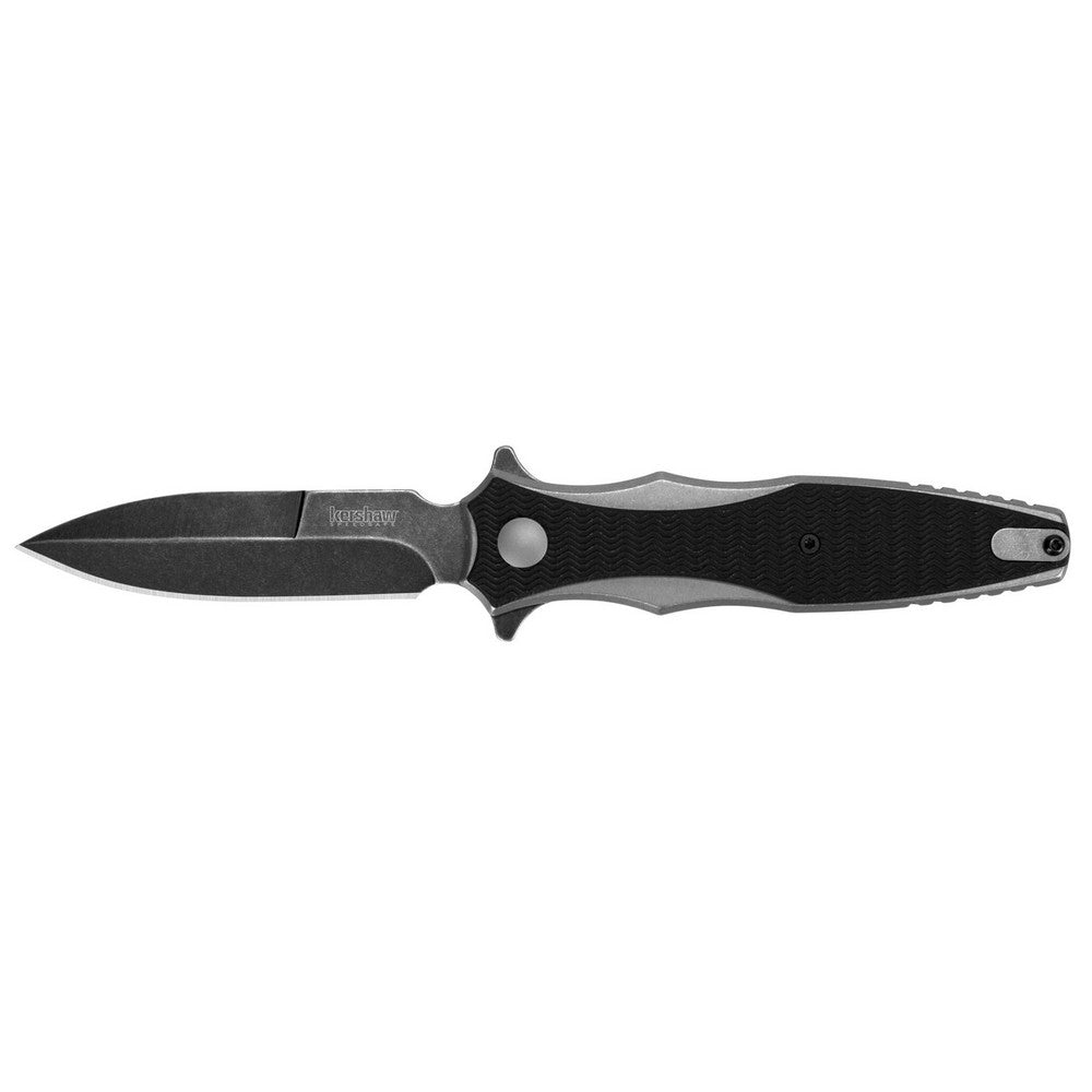 Kershaw 1559 Decimus  3.25" Folding Spear Point Plain Blackwash 8Cr13MoV SS Blade Black/Stonewashed Nylon/SS Handle Includes Pocket Clip