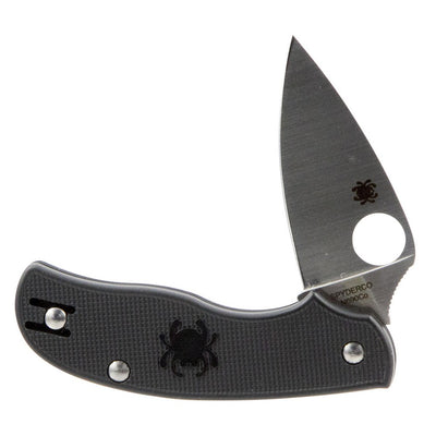 Spyderco C127PBK Urban Lightweight 2.61" Folding Drop Point Plain N690Co SS Blade Black FRN Handle Includes Pocket Clip