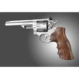 Hogue 80300 Fancy Hardwood Brown Pau Ferro Hardwood with Finger Grooves for Ruger GP100, Super Redhawk