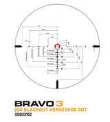Sig Sauer Electro-Optics SOB33102 Bravo3 Battle Sight Black 3 x 24 mm 300 Blackout Horseshoe Dot Red Reticle