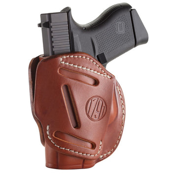 1791 Gunleather 3WH2CBRA 3-Way  IWB/OWB Size 02 Classic Brown Leather Belt Loop Compatible w/ Ruger LCP Compatible w/ Glock 42 Compatible w/ S&W Bodyguard Ambidextrous Hand