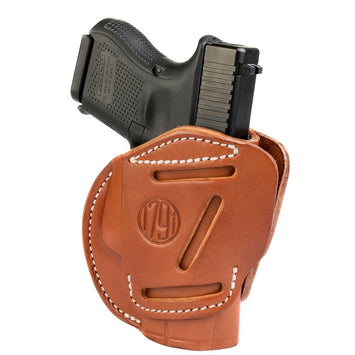 1791 Gunleather 3WH3CBRA 3-Way  IWB/OWB Size 03 Classic Brown Leather Belt Loop Compatible w/ Glock 26 Compatible w/ Ruger LC9 Compatible w/ S&W M&P Shield Ambidextrous Hand