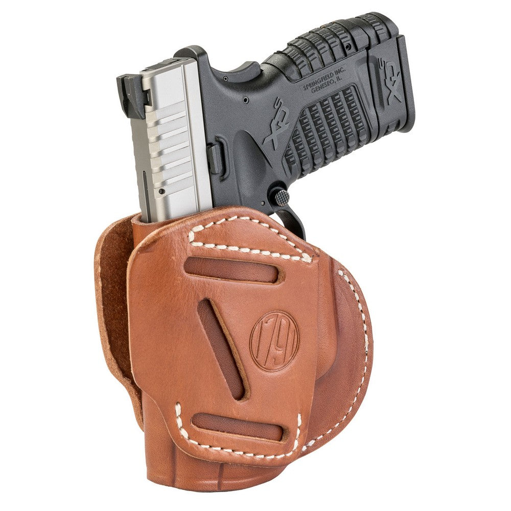 1791 Gunleather 3WH4CBRA 3-Way  IWB/OWB Size 04 Classic Brown Leather Belt Loop Fits Walther PPS Fits Taurus G2C Fits Springfield XD/XDS Ambidextrous Hand