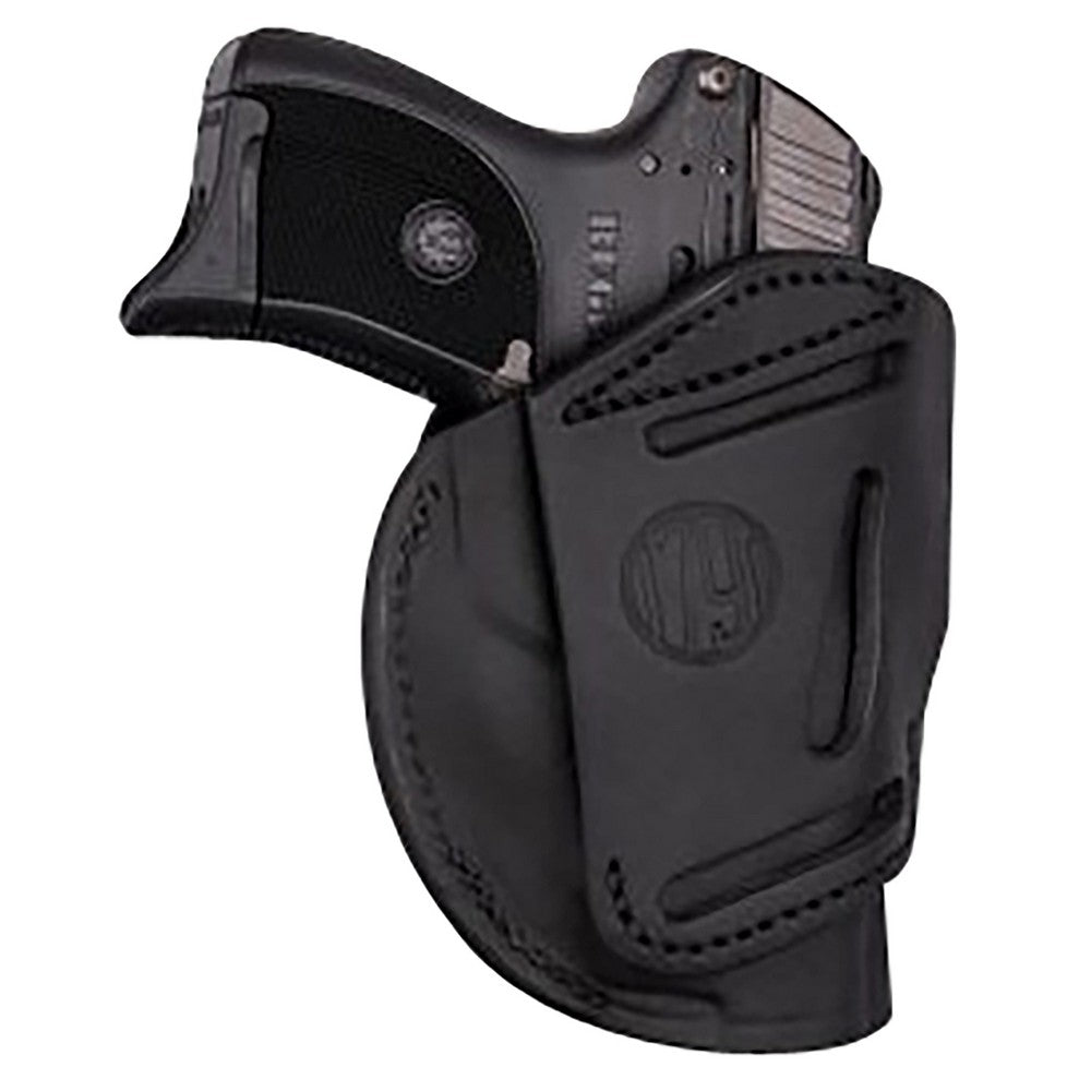 1791 Gunleather 4WH1SBLR 4-Way  IWB/OWB 01 Stealth Black Leather Belt Clip Fits 3-4" Barrel 1911