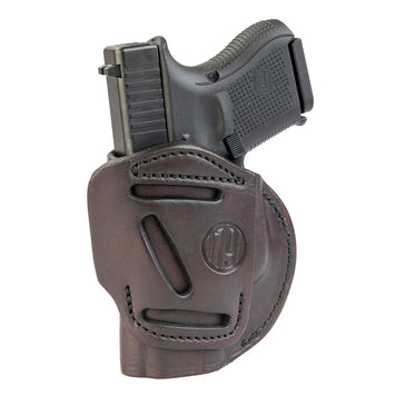 1791 Gunleather 4WH3SBRR 4-Way  IWB/OWB Size 03 Signature Brown Leather Belt Clip Compatible w/Glock 26/Ruger LC9/S&W M&P Shield/2.0 9/40 Right Hand