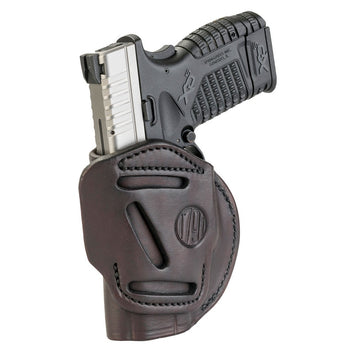 1791 Gunleather 4WH4SBRR 4-Way  IWB/OWB Size 04 Signature Brown Leather Belt Clip Compatible w/Glock 26/S&W M&P Shield/Springfield XD/XDS Right Hand