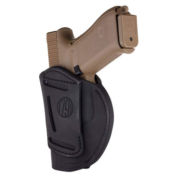 1791 Gunleather 4WH5SBLR 4-Way  IWB/OWB 05 Stealth Black Leather Belt Clip Fits S&W M&P/Springfield XD/Glock 17/HK VP9