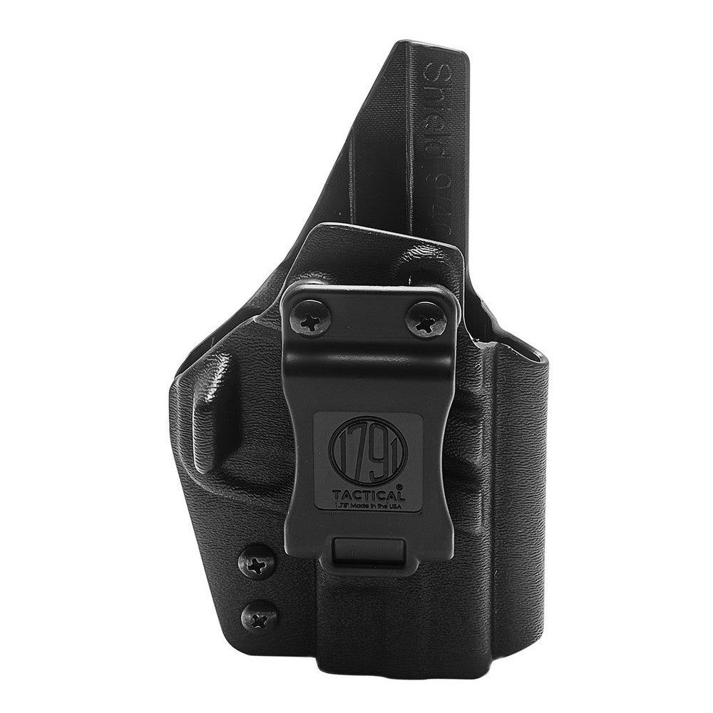 1791 Gunleather TACIWBSHIELDBLKR Tactical Kydex  IWB Black Kydex Belt Clip Fits S&W Shield