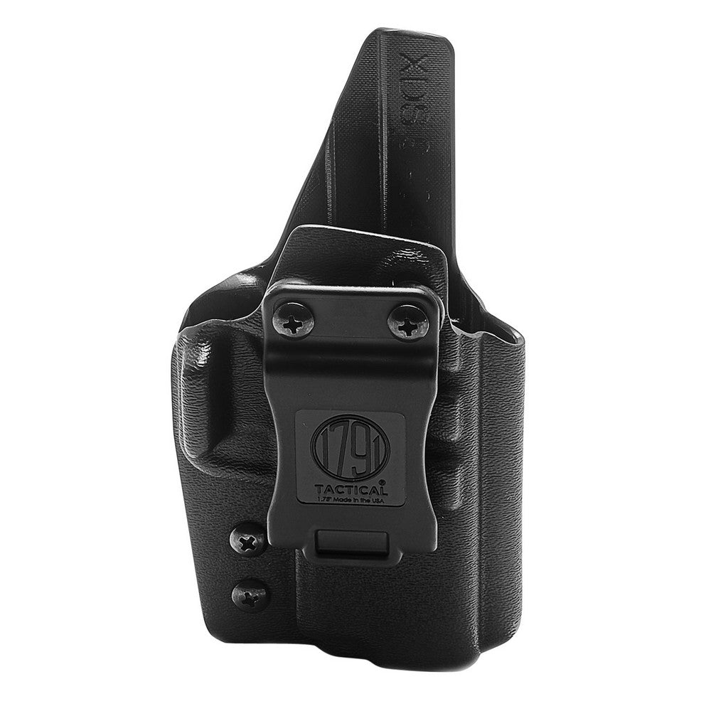 1791 Gunleather TACIWBXDSBLKR Tactical Kydex  IWB Black Kydex Belt Clip Fits Springfield XD-S