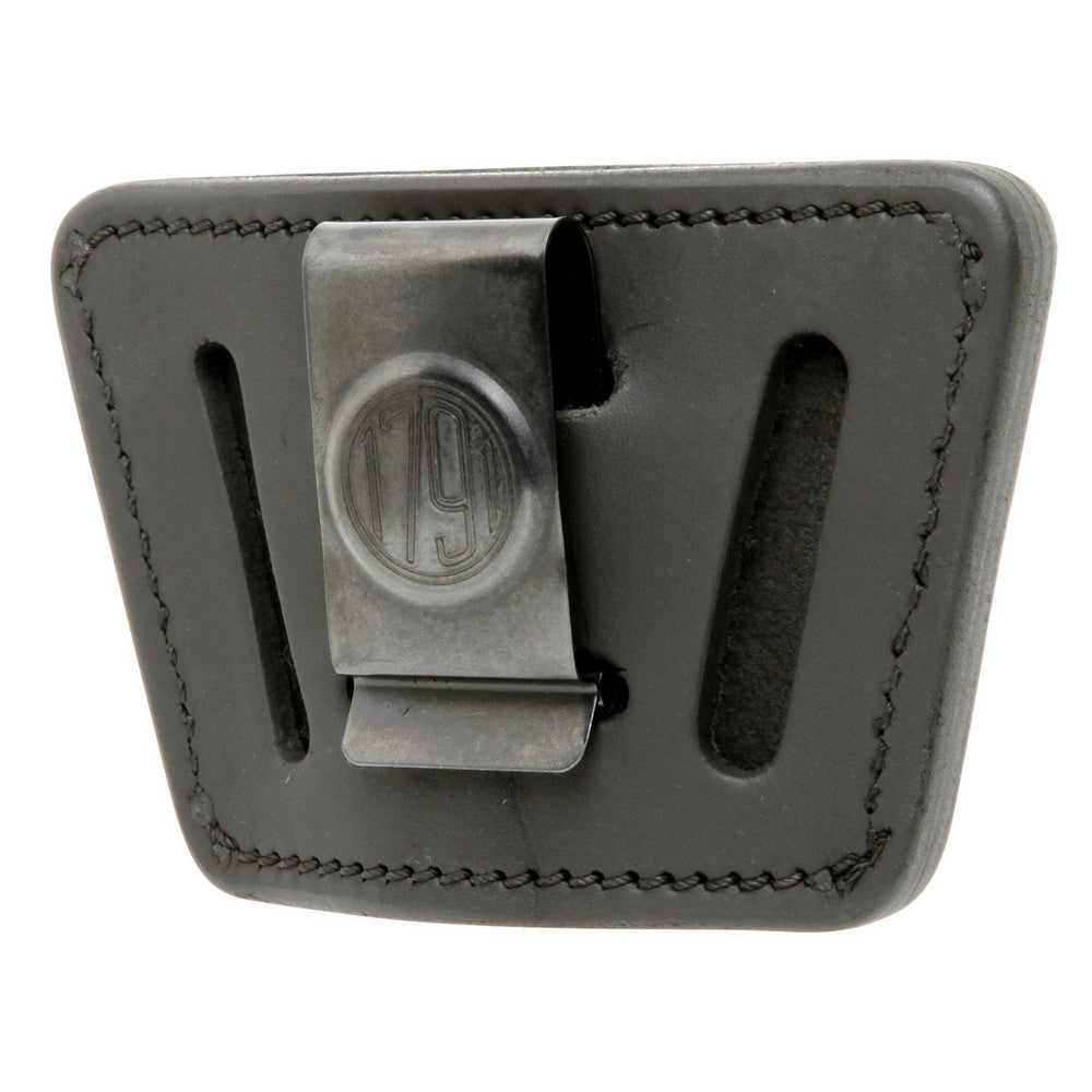 1791 Gunleather UIWSBLA UIW  IWB/OWB Black Leather Belt Clip Fits Most Small-Mid Frame Autos Ambidextrous