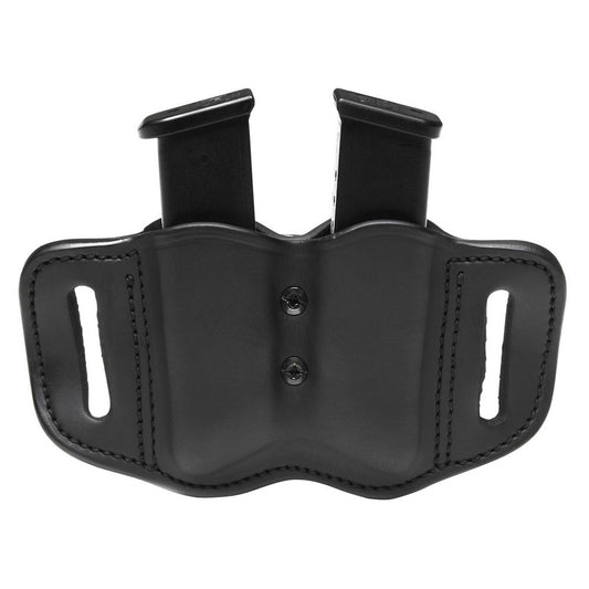 1791 Gunleather MAGF22SBLA MAG-F Double Mag Holster Stealth Black Leather Belt Slide Compatible w/ Double Stack Ambidextrous