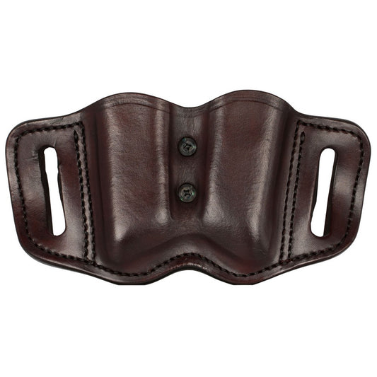 1791 Gunleather MAGF22SBRA MAG-F Double Mag Holster Signature Brown Leather Belt Slide Compatible w/ Double Stack Ambidextrous