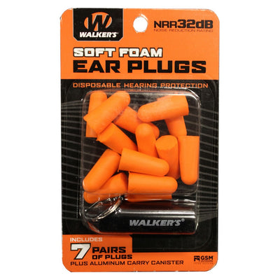 Walker's GWPPLGCANOR Foam Ear Plugs  32 dB Orange Adult 7 Pair