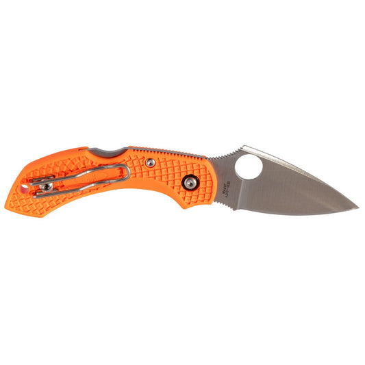 Spyderco C28POR2 Dragonfly 2  2.30" Folding Drop Point Plain VG-10 SS Blade Orange FRN Handle Includes Pocket Clip