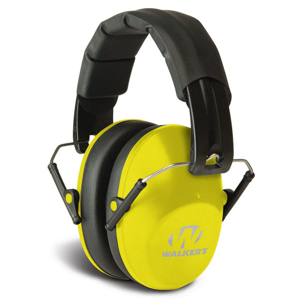 Walker's GWPFPM1YL Pro Low Profile Passive Muff 22 dB Over the Head Black/Yellow Polymer