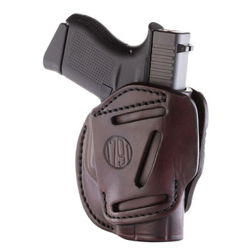 1791 Gunleather 3WH2SBRA 3-Way  IWB/OWB Size 02 Signature Brown Leather Belt Loop Compatible w/ Ruger LCP Compatible w/ Glock 42 Compatible w/ S&W Bodyguard Ambidextrous Hand