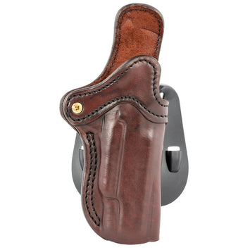 1791 Gunleather ORPDH1SBRR BH1 Optic Ready Size 01 OWB Style made of Leather with Signature Brown Finish, Adjustable Cant & Paddle Mount Type fits 4-5