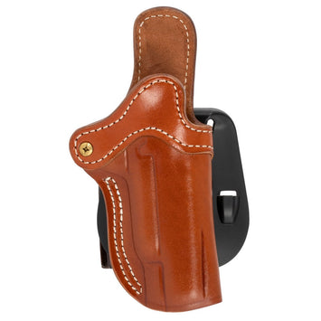 1791 Gunleather ORPDH1CBRR BH1 Optic Ready Size 01 OWB Style made of Leather with Classic Brown Finish, Adjustable Cant & Paddle Mount Type fits 4-5