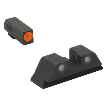 Meprolight USA 402243137 Hyper-Bright  Black | Green Tritium with Orange Outline Front Sight