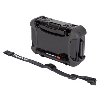 Nanuk 3200001 Nano 320 Water-Resistant Black Polycarbonate Material with PowerClaw Patches 5.90" L x 3.30" W x 1.50" W Interior Dimensions Includes Carry Strap