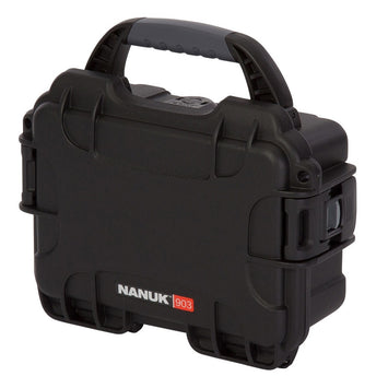 Nanuk 9031001 903  Impact Resistant Black Polymer with Foam Padding & Latches Interior Dimensions 7.40