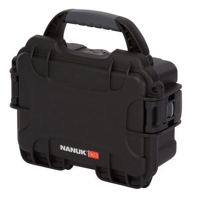 Nanuk 9031001 903  Impact Resistant Black Polymer with Foam Padding & Latches Interior Dimensions 7.40" L x 4.90" W x 3.10" H