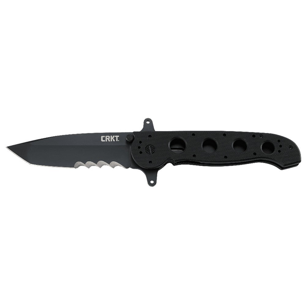 CRKT M1614SFG M16 14SFG 3.99" Folding Tanto Veff Serrated Black Teflon Coated 4116 Stainless Steel Blade/ Black G10 Handle Includes Pocket Clip