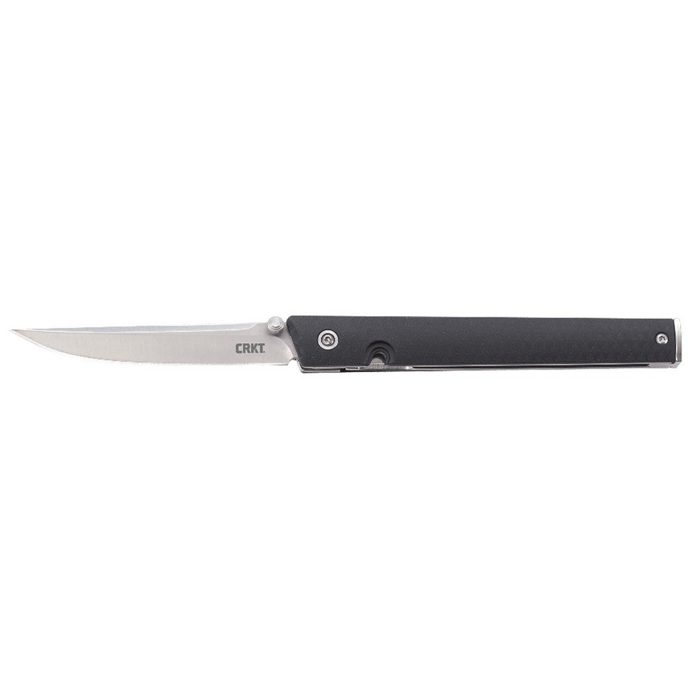 CRKT 7096 CEO  3.11" Folding Plain Satin 4116 Stainless Steel Blade/ Black GRN Handle