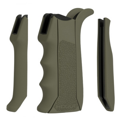 Hogue 13041 Modular Overmolded OD Green Rubber Pistol Grip with Finger Grooves Fits AR-15/M16