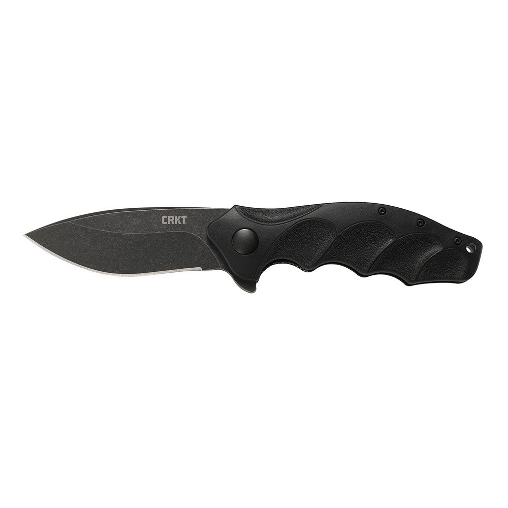 CRKT K221KKP Foresight Assisted 3.53" Folding Modified Drop Point Plain Black Stonewashed 4116 Stainless Steel Blade/ Black Contoured GRN Handle Includes Pocket Clip