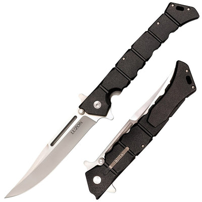 Cold Steel CS20NQX Luzon  Large 6" Folding Plain 8Cr13MoV SS Blade/Black GFN Handle Features Safety Switch Includes Pocket Clip