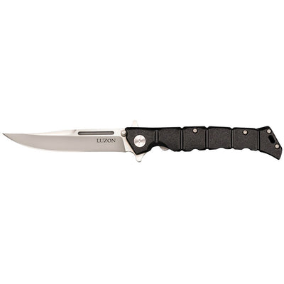 Cold Steel CS20NQL Luzon  Medium 4" Folding Clip Point Plain 8Cr13MoV SS Blade/Black GFN Handle Features Safety Switch Includes Pocket Clip